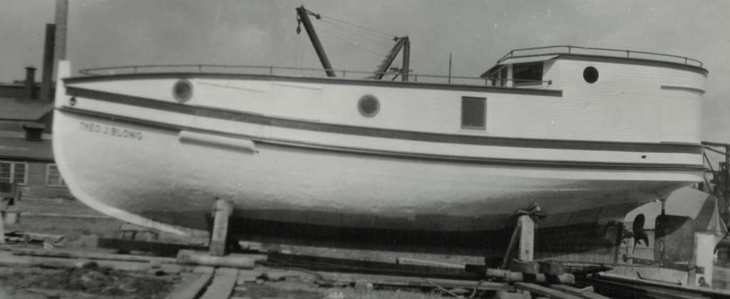 Image of THEO J. BLONG sitting on dry dock