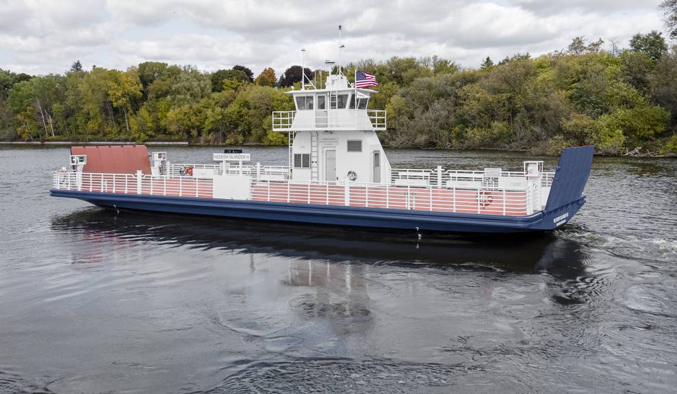 View of Neebish Islander III in Manitowoc River