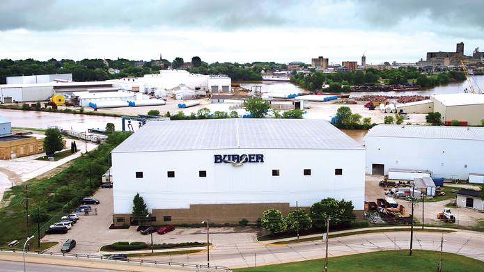 Exterior drone shot of Burger Facility