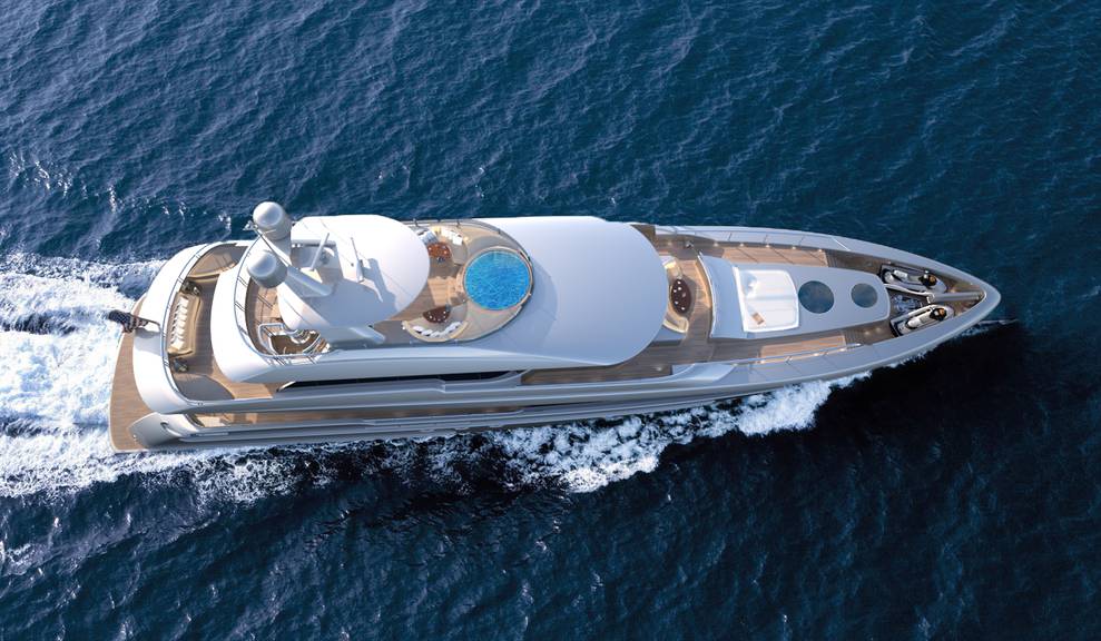 Arial top view of 144' Tri-Deck