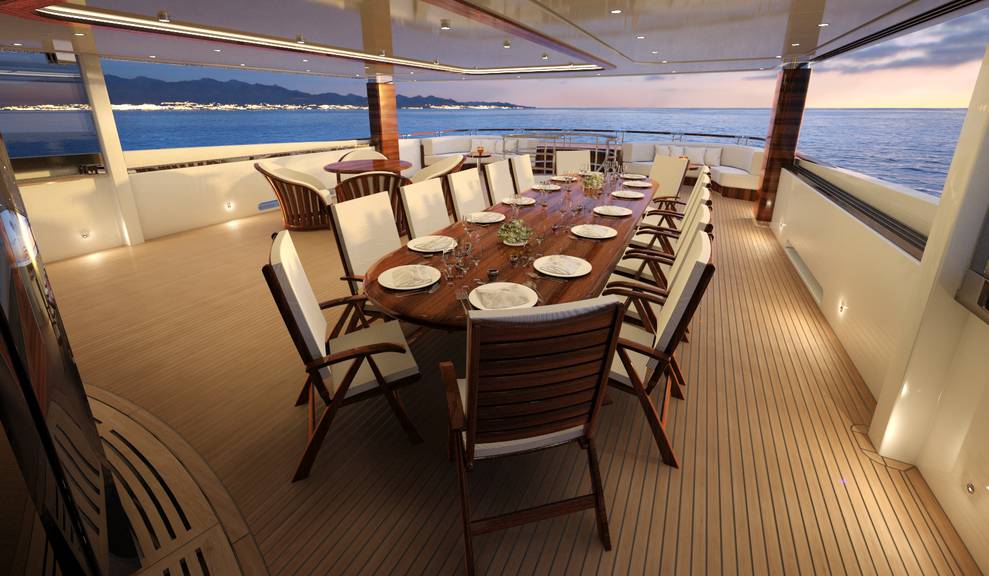 View of dining area on Hull 514