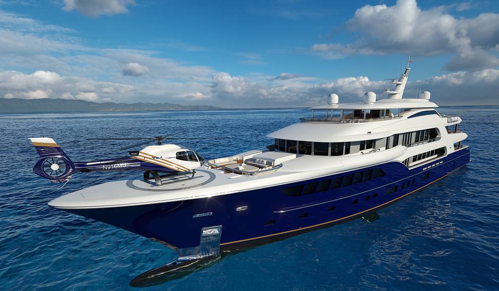 Front view of 214' Tri-Deck