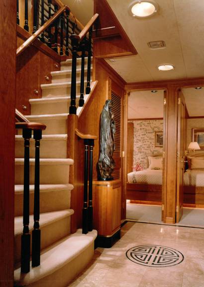 View of interior staircase on Lady Grace Marie