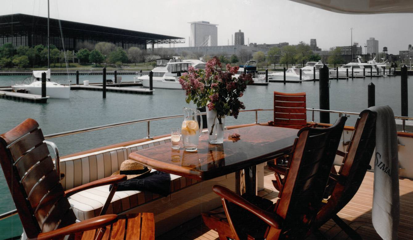 View of exterior seating on Simaron