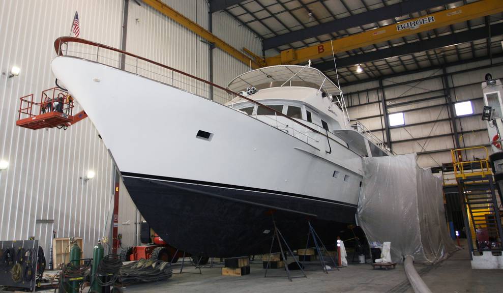 Commercial Vessel Enchantress in for refit