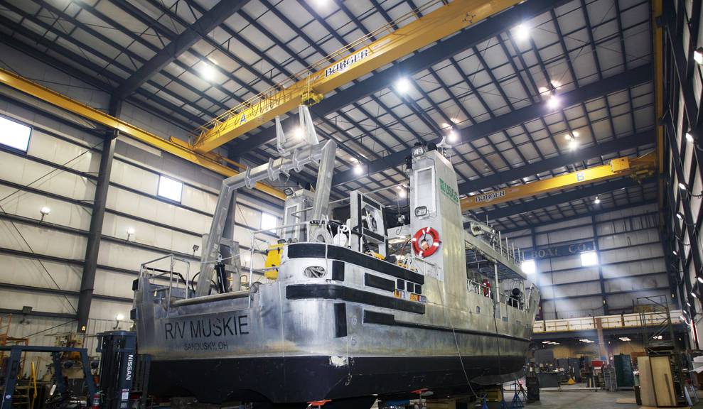 Commercial Vessel RV Muskie in for refit