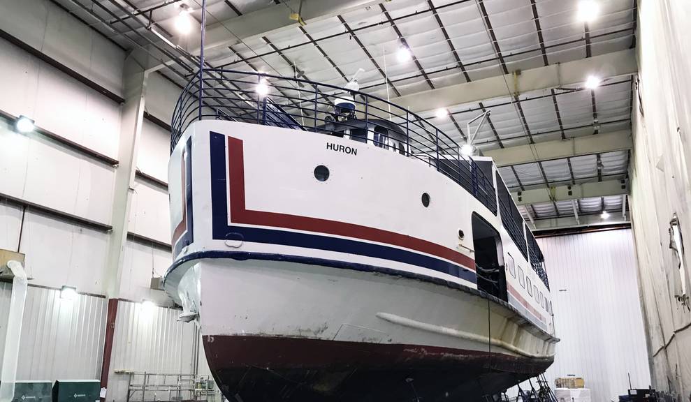 Huron in for maintenance