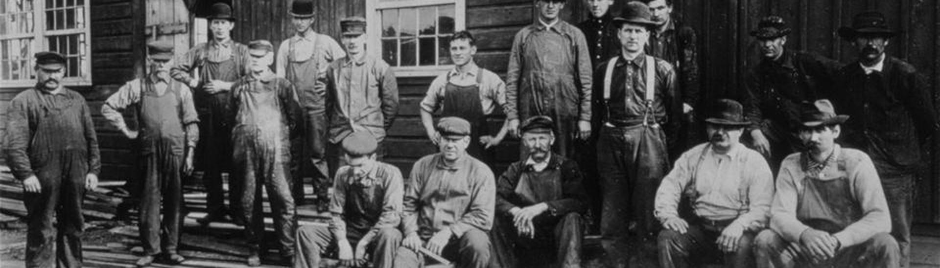 Old Photo of Burger Employees in front of barn