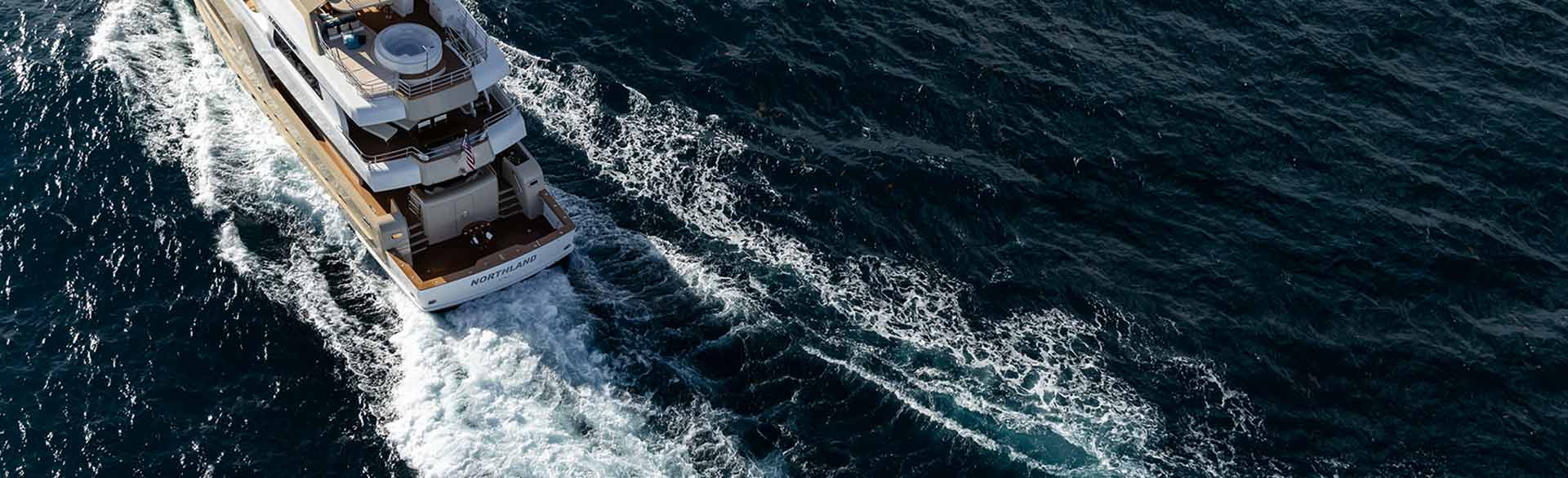 Wake from a Burger Custom Yacht stern